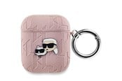 Puhelin - Muut lisävarusteet - Karl Lagerfeld Monogram Karl & Choupette Head case for AirPods 1 / 2 - pink - 3666339283674