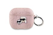 Puhelin - Muut lisävarusteet - Karl Lagerfeld Monogram Karl & Choupette Head Case for AirPods 3 - Pink - 3666339283698