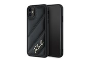 Puhelin - Kannet ja kotelot - Karl Lagerfeld Diagonal Quilted Script case for iPhone 11 / Xr - black - 3666339252120