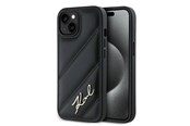 Puhelin - Kannet ja kotelot - Karl Lagerfeld Diagonal Quilted Script case for iPhone 15 / 14 / 13 - black - 3666339252229