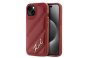 Puhelin - Kannet ja kotelot - Karl Lagerfeld Diagonal Quilted Script case for iPhone 15 / 14 / 13 - red - 3666339252366