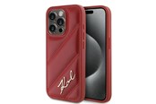 Puhelin - Kannet ja kotelot - Karl Lagerfeld Diagonal Quilted Script case for iPhone 15 Pro - red - 3666339252380