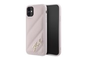 Puhelin - Kannet ja kotelot - Karl Lagerfeld Diagonal Quilted Script case for iPhone 11 / Xr - pink - 3666339252403