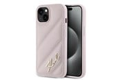 Puhelin - Kannet ja kotelot - Karl Lagerfeld Diagonal Quilted Script case for iPhone 14 / 15 / 13 - pink - 3666339252465