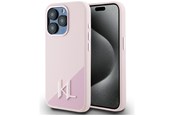 Puhelin - Kannet ja kotelot - Karl Lagerfeld Silicone Shadow Metal Initial MagSafe Case for iPhone 15 Pro Pink - 3666339253080