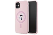 Puhelin - Kannet ja kotelot - Karl Lagerfeld Silicone Karl&Choupette MagSafe iPhone 11 Case - Pink - 3666339254360