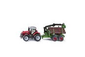 Leluautot - SIKU Massey Ferguson With Forestry Trailer - 1134