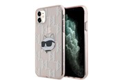 Puhelin - Kannet ja kotelot - Karl Lagerfeld IML Choupette Head & Monogram case for iPhone 11 / Xr - pink - 3666339286040