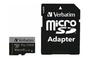 Muistikortti - Verbatim Pro U3 microSD/SD - 100MB/s - 256GB - 47045