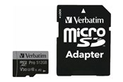Muistikortti - Verbatim Pro U3 microSD/SD - 100MB/s - 512GB - 47046