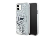 Puhelin - Kannet ja kotelot - Karl Lagerfeld Liquid Glitter Choupette Head MagSafe Case for iPhone 11 / Xr - Transparent - 3666339285623