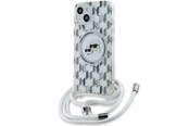Puhelin - Kannet ja kotelot - Karl Lagerfeld IML Crossbody Monogram Karl & Choupette Head MagSafe Case for iPhone 15 / 14 / 13 - Transparent - 3666339286842