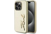 Puhelin - Kannet ja kotelot - Karl Lagerfeld Wrinkled Metal Signature iPhone 15 Pro Max Case - Gold - 3666339255473