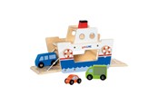 Puulelut - Goki Wooden Ferry with 3 Vehicles - 53766