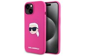 Puhelin - Kannet ja kotelot - Karl Lagerfeld KLHMP15SSKHPPLF iPhone 15 6.1" fuchsia/fuschia hardcase Silicone Karl Head Print MagSafe - 3666339256982