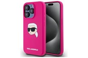 Puhelin - Kannet ja kotelot - Karl Lagerfeld KLHMP15XSKHPPLF iPhone 15 Pro Max 6.7" fuchsia/fuschia hardcase Silicone Karl Head Print MagSafe - 3666339257019