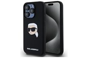 Puhelin - Kannet ja kotelot - Karl Lagerfeld KLHMP15LSKHPPLK iPhone 15 Pro 6.1" black/black hardcase Silicone Karl Head Print MagSafe - 3666339257149