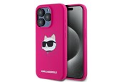 Puhelin - Kannet ja kotelot - Karl Lagerfeld Silicone Choupette Head MagSafe case for iPhone 15 Pro Max - pink - 3666339257439