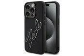 Puhelin - Kannet ja kotelot - Karl Lagerfeld 3D Rubber Signature Case for iPhone 15 Pro - Black - 3666339257569