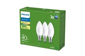 Lamput - Philips LED-lamppu Ultra Efficient B35 2,3W/827 (40W) Frosted 3-pack E14 - 929003800831