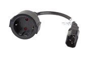 Sisäiset virtakaapelit - Lanberg - power cable - IEC 60320 C14 to power CEE 7/7 - 20 cm - CA-C14E-10CC-0018-BK