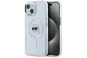 Puhelin - Kannet ja kotelot - Karl Lagerfeld IML Metal Karl Head MagSafe Case for iPhone 15 Plus White - 3666339284053