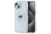 Puhelin - Kannet ja kotelot - Karl Lagerfeld IML Metal Choupette Head MagSafe iPhone 15 Case - White - 3666339284183