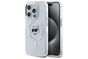 Puhelin - Kannet ja kotelot - Karl Lagerfeld IML Metal Choupette Head MagSafe Case for iPhone 15 Pro Max - White - 3666339284213