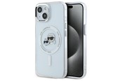 Puhelin - Kannet ja kotelot - Karl Lagerfeld IML Metal Karl&Choupette Head MagSafe iPhone 15 Case - White - 3666339284329