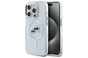 Puhelin - Kannet ja kotelot - Karl Lagerfeld IML Metal Karl&Choupette Head MagSafe iPhone 15 Pro Case - White - 3666339284343