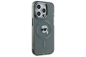 Puhelin - Kannet ja kotelot - Karl Lagerfeld KLHMP15LHLSKIK iPhone 15 Pro 6.1" black/black hardcase IML Metal Karl Head MagSafe - 3666339284480