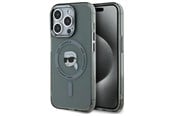 Puhelin - Kannet ja kotelot - Karl Lagerfeld KLHMP15XHLSKIK iPhone 15 Pro Max 6.7" black/black hardcase IML Metal Karl Head MagSafe - 3666339284497
