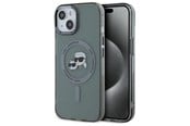 Puhelin - Kannet ja kotelot - Karl Lagerfeld KLHMP15SHLSKCK iPhone 15 6.1" black/black hardcase IML Metal Karl&Choupette Head MagSafe - 3666339284749