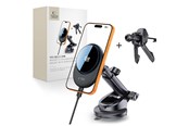 Puhelin - Adapterit & Laturit - Tech-Protect V21 MagSafe Car Mount with Inductive Charger 25W QI2.2 for Cockpit / Windshield / Air Vent - Black - 5906302392902