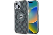 Puhelin - Kannet ja kotelot - Karl Lagerfeld IML Monogram Karl & Choupette Head MagSafe iPhone 15 Plus Case - Black - 3666339284893