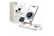 Puhelin - Adapterit & Laturit - Tech-Protect A51 MagSafe 3in1 25W QI2.2 Wireless Charger - White - 5906302392971