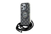 Puhelin - Kannet ja kotelot - Karl Lagerfeld IML Crossbody Monogram Karl & Choupette Head MagSafe Case for iPhone 15 Pro - Black - 3666339286446
