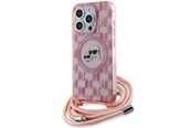 Puhelin - Kannet ja kotelot - Karl Lagerfeld IML Crossbody Monogram Karl & Choupette Head MagSafe case for iPhone 15 Pro - pink - 3666339286583