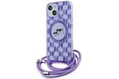 Puhelin - Kannet ja kotelot - Karl Lagerfeld IML Crossbody Monogram Karl & Choupette Head MagSafe case for iPhone 15 / 14 / 13 - purple - 3666339286705