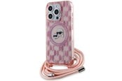 Puhelin - Kannet ja kotelot - Karl Lagerfeld IML Crossbody Monogram Karl & Choupette Head MagSafe Case for iPhone 15 Pro Max - Pink - 3666339286590