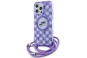 Puhelin - Kannet ja kotelot - Karl Lagerfeld IML Crossbody Monogram Karl & Choupette Head MagSafe Case for iPhone 15 Pro Max - Purple - 3666339286736