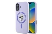 Puhelin - Kannet ja kotelot - Karl Lagerfeld Silicone Karl&Choupette Heads Ring MagSafe Case for iPhone 16 Plus - Purple - 3666339318734