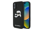Puhelin - Kannet ja kotelot - Karl Lagerfeld Silicone Case Nauble Heads Print MagSafe for iPhone 16 Plus - Black - 3666339319533