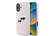 Puhelin - Kannet ja kotelot - Karl Lagerfeld Silicone Nauble Heads Print MagSafe Case for iPhone 16 Plus - Pink - 3666339319571