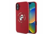 Puhelin - Kannet ja kotelot - Karl Lagerfeld Silicone Karl&Choupette Heads Ring MagSafe iPhone 16 Case - Red - 3666339318680