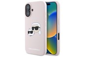 Puhelin - Kannet ja kotelot - Karl Lagerfeld Silicone Nauble Heads Print MagSafe Case for iPhone 16 - Pink - 3666339319564