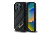 Puhelin - Kannet ja kotelot - Karl Lagerfeld Quilted Signature iPhone 16 Pro Case - Black - 3666339294083