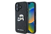 Puhelin - Kannet ja kotelot - Karl Lagerfeld Monogram Karl & Choupette Head Pin iPhone 16 Case - Black - 3666339329365