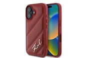 Puhelin - Kannet ja kotelot - Karl Lagerfeld Diagonal Quilted Script iPhone 16 Case - Red - 3666339317768