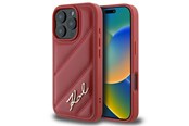 Puhelin - Kannet ja kotelot - Karl Lagerfeld Quilted Signature iPhone 16 Pro Case - Red - 3666339317782
